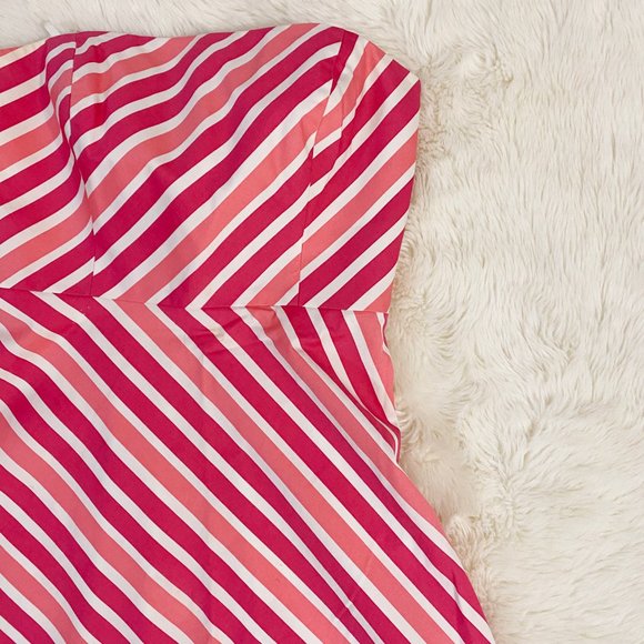 Ann Taylor Vintage Pink Peach Stripes Dress Size 2 - Picture 7 of 10